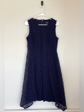 DKNY Womens Fit & Flare Dress Size 10 With Lace Details Sleeveless